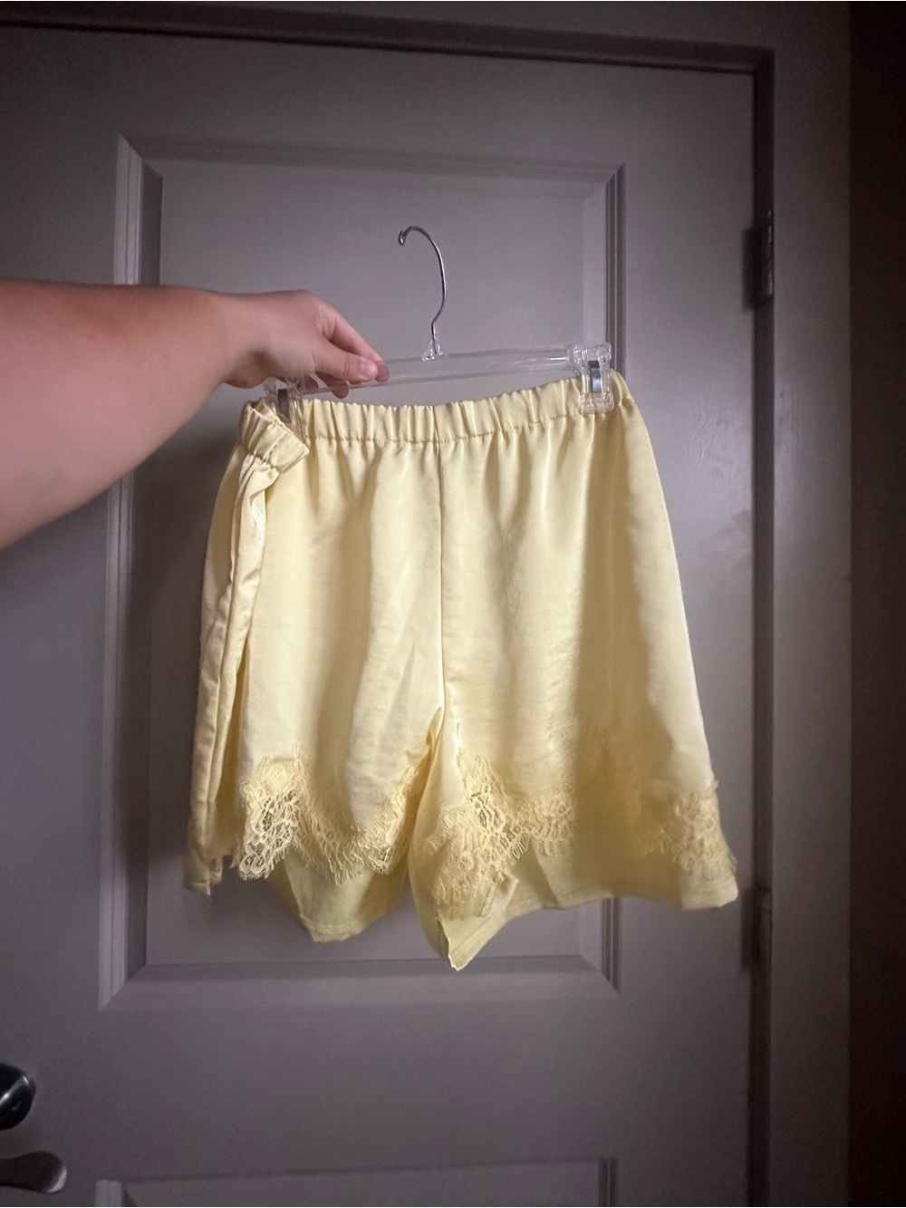 Old Navy Pale Yellow Lace-Trim Women's Shorts